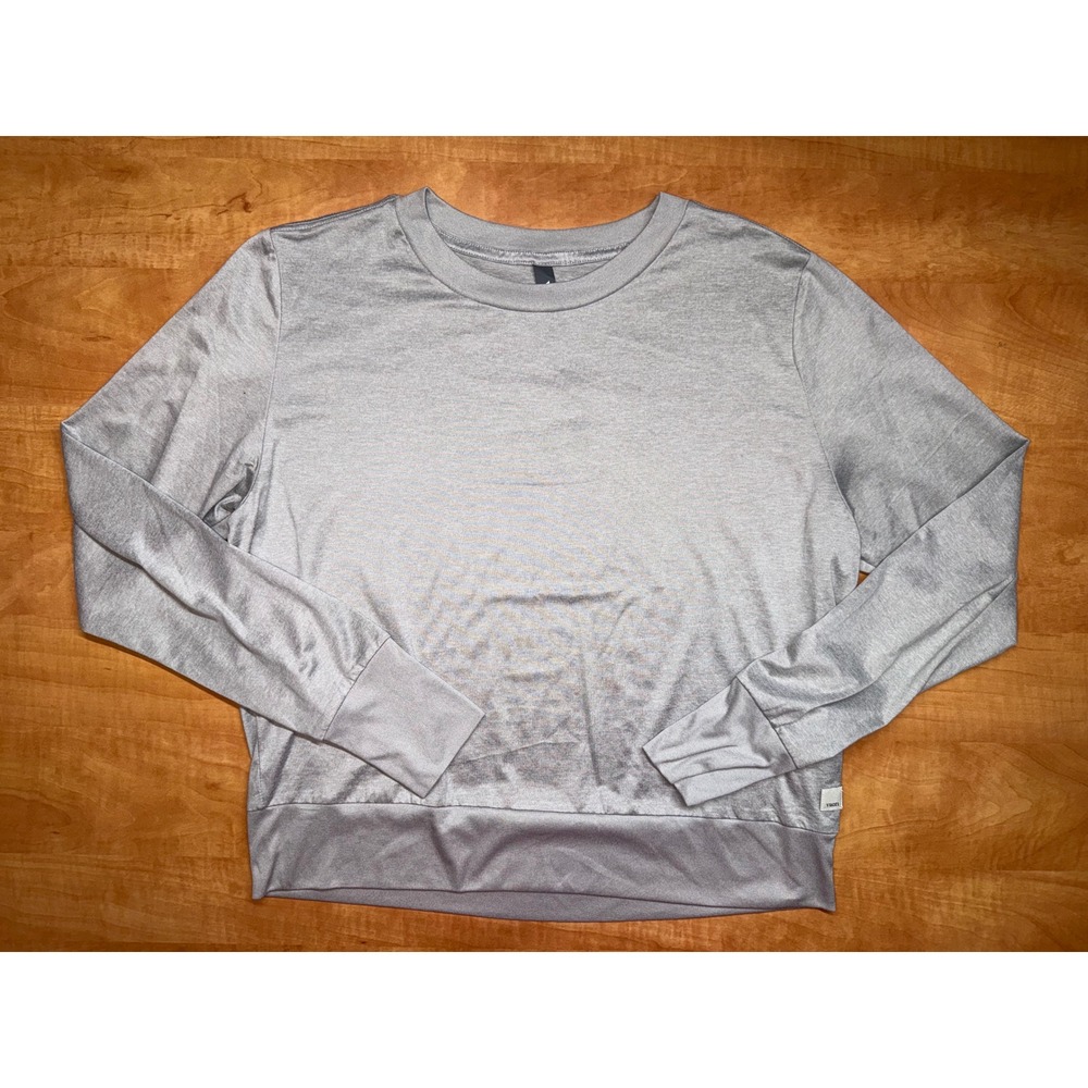 Vuori Womens Long Sleeve Crew Neck Top Gray Size Large
